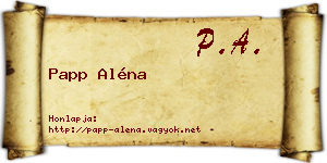 Papp Aléna névjegykártya